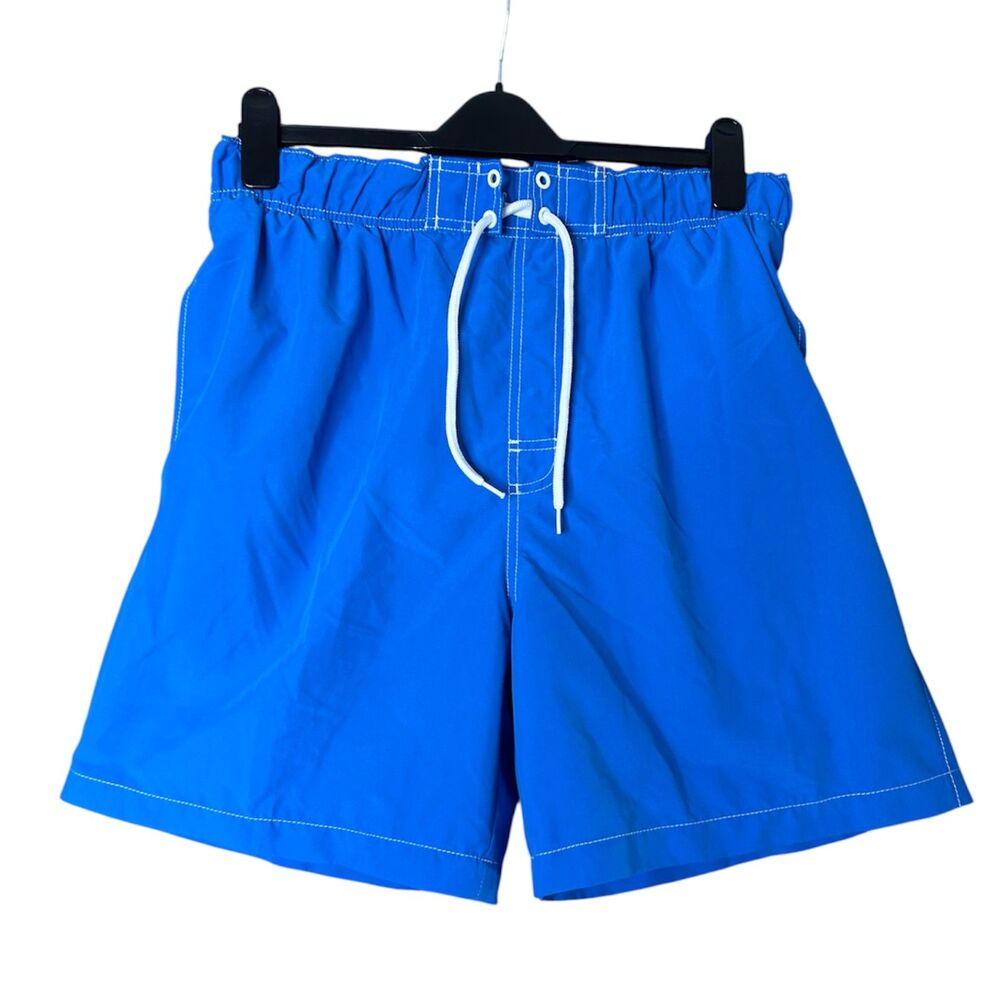 Mens Blue Swim Trunks Sz‎ M Swimwear Aquatic Cruise Vacay Beach Coastal Vibrant